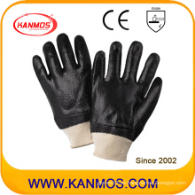 Negro anti-solvente PVC sumergido guantes de trabajo de seguridad industrial (51203R)